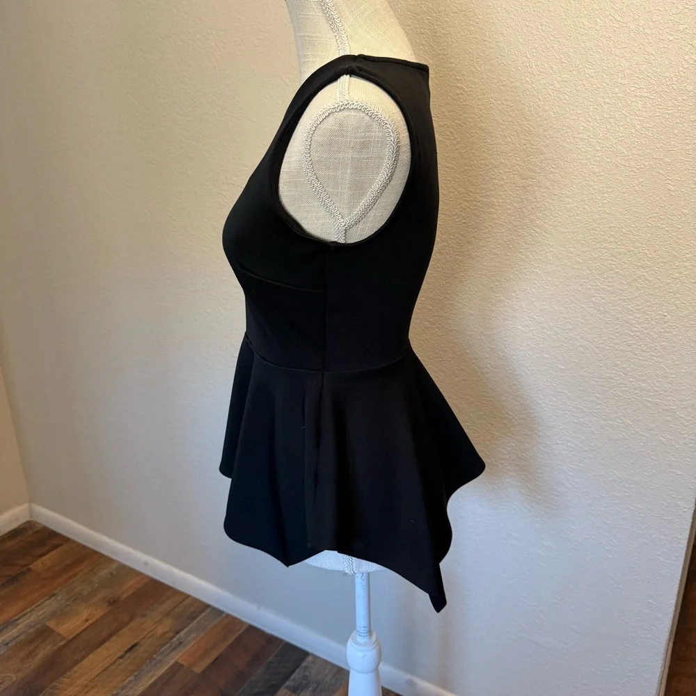 Elegant Black Sleeveless Peplum Top by Worthington Petite - Size PS - Picture 5 of 16